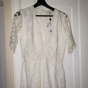 Socialite Plunging Lace Romper